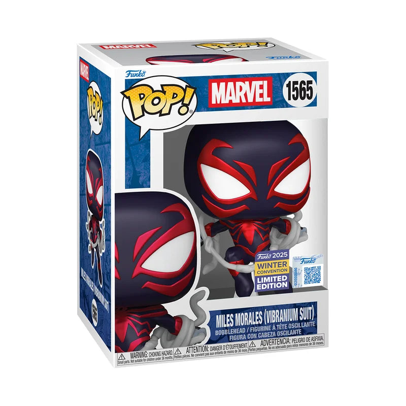 Funko Pop! Marvel: Miles Morales (Vibranium Suit) ,#1565 - Funko 2025 Winter Convention, Limited Edition