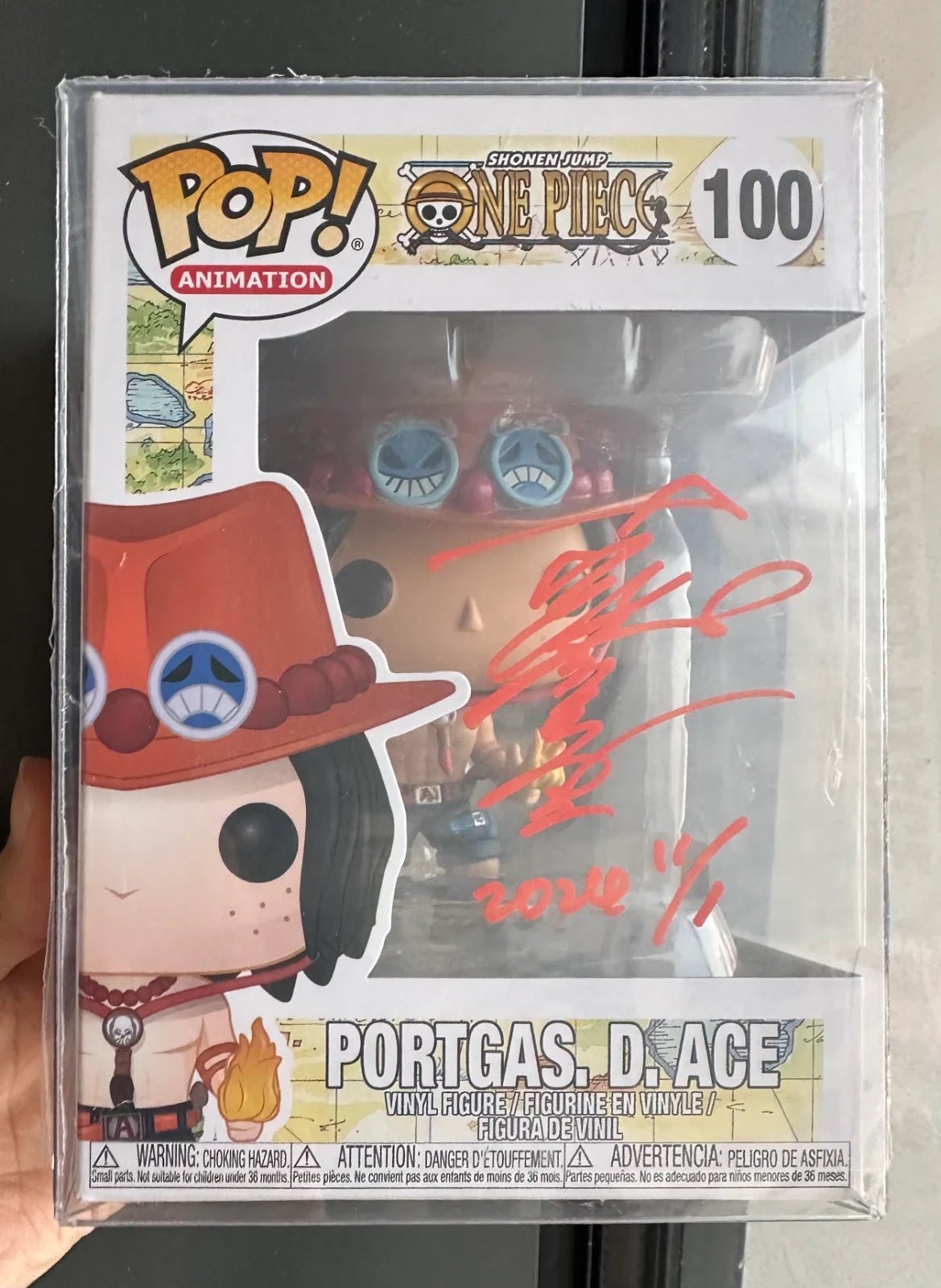 Funko Pop! Portgas D. Ace #100 2021 Release Signed By Toshio Furukawa