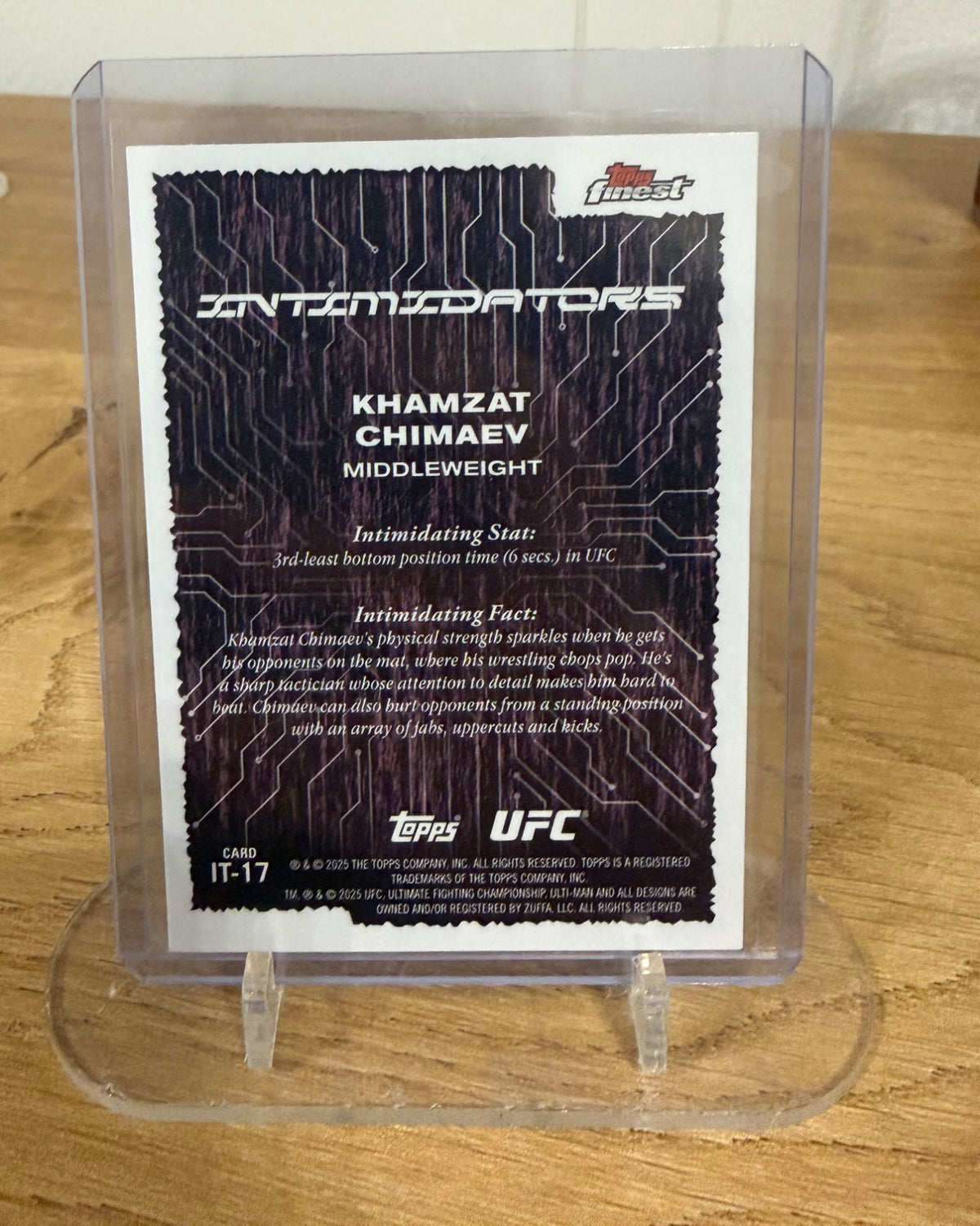 Khamzat Chimaev TOPPS FINEST “ intimidators”