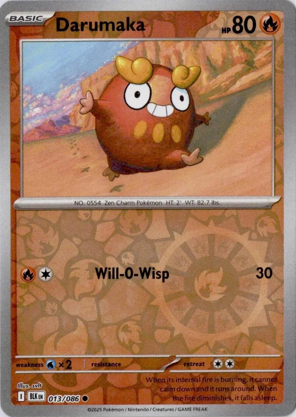 Darumaka 013/086 · Reverse Holofoil (Black Bolt)
