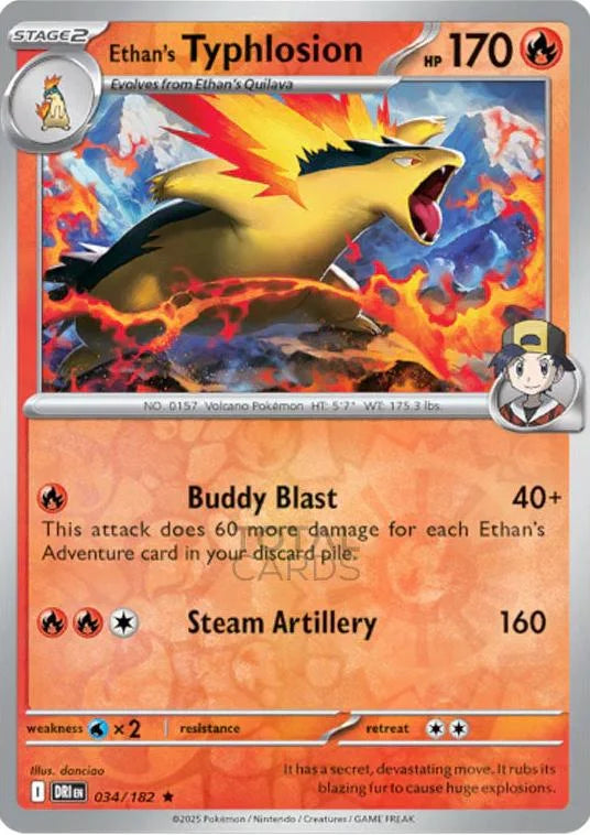 Ethan's Typhlosion 034/182 · Reverse Holofoil (Destined Rivals)