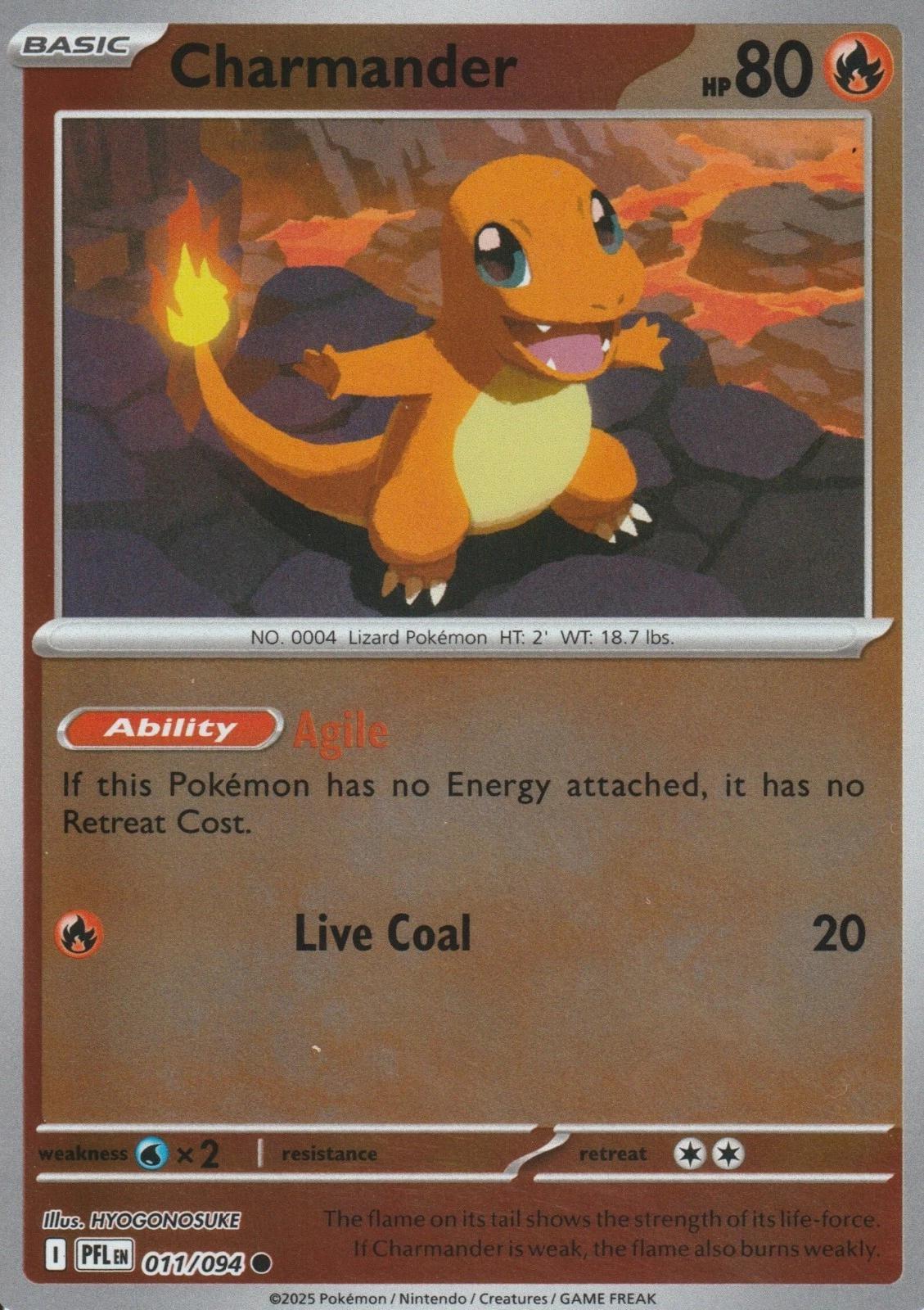 Charmander 011/094 · Reverse Holofoil (Phantasmal Flames)