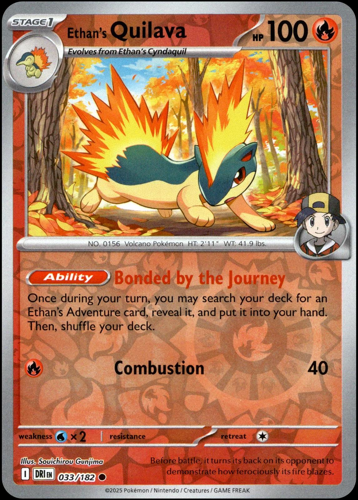 Ethan's Quilava 033/182 · Reverse Holofoil (Destined Rivals)