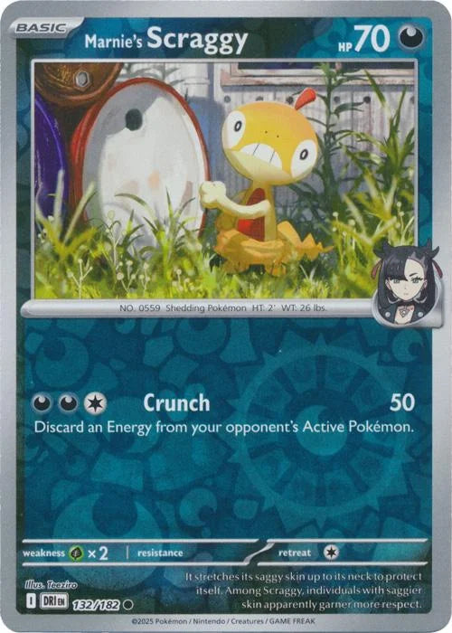 Marnie's Scraggy 132/182 · Reverse Holofoil (Destined Rivals)