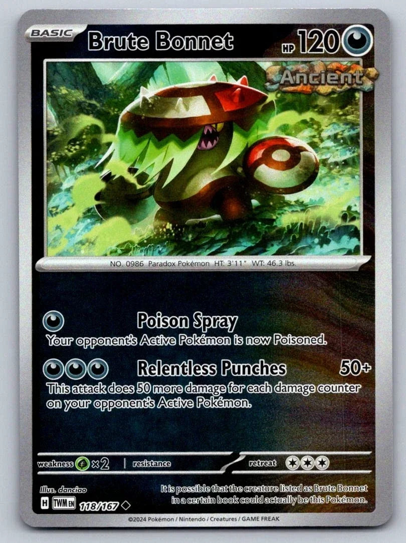 Brute Bonnet 118/167 · Reverse Holofoil (Twilight Masquerade)