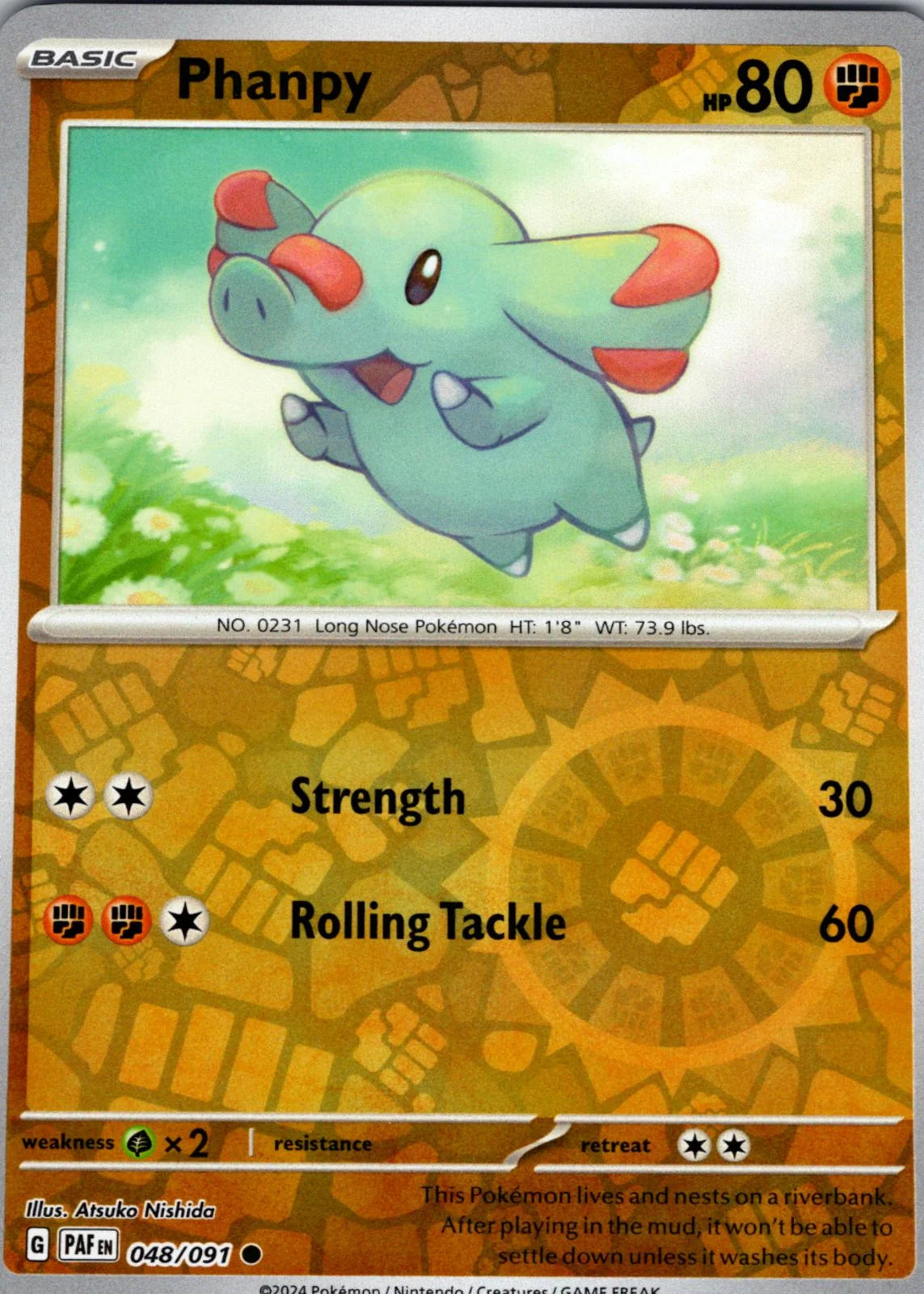 Phanpy 048/091 · Reverse Holofoil (Paldean Fates)