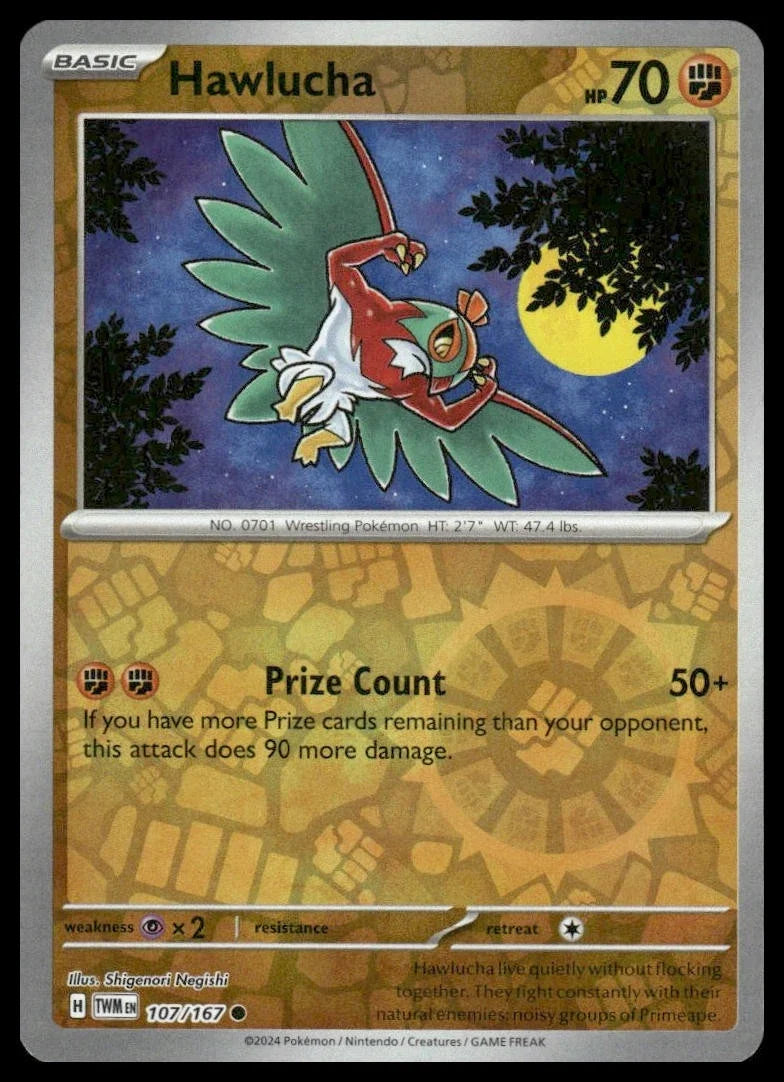 Hawlucha 107/167 · Reverse Holofoil (Twilight Masquerade)