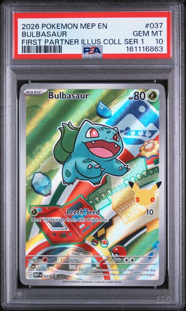 First Partner Illustration Sequential cert (Kanto) PSA10