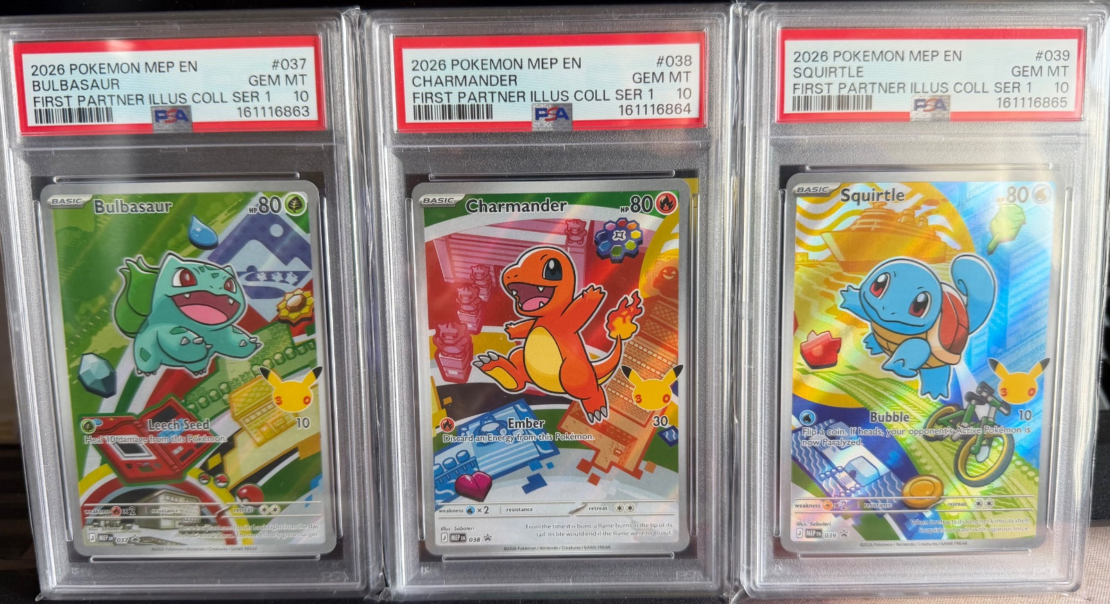 First Partner Illustration Sequential cert (Kanto) PSA10