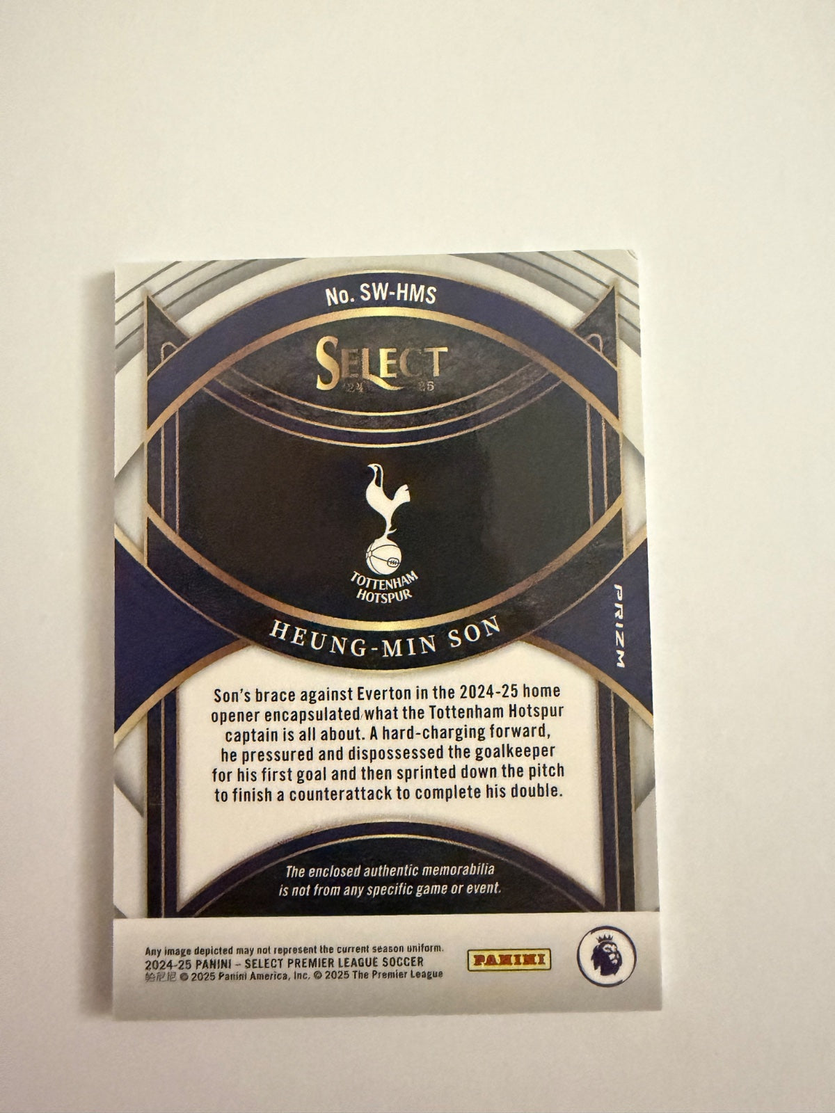 Heung-Min Son 2022-23 Panini Select Premier League Tottenham Hotspur Memorabilia Relic