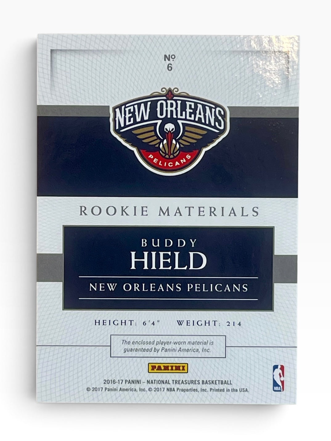 2016-17 National Treasures Buddy Hield Rookie Materials /25