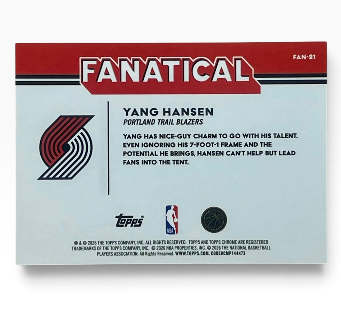 2025-26 Topps Chrome Update Yang Hansen Fanatical