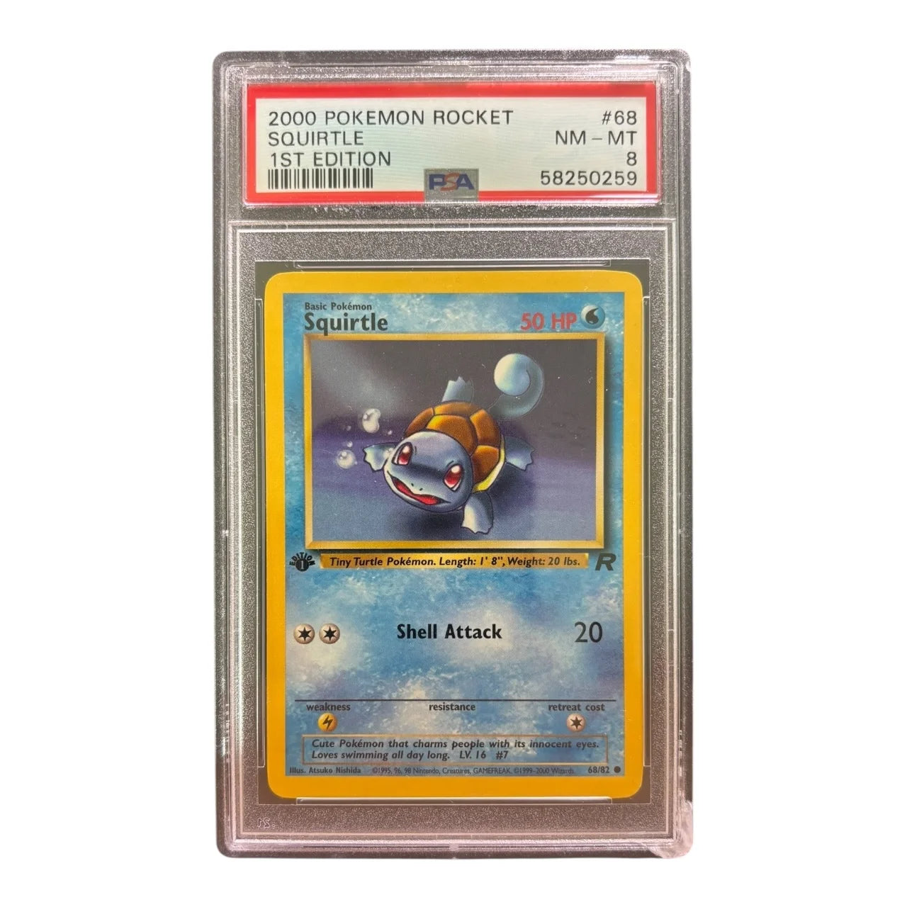 Squirtle 68 · 1st Edition (Team Rocket) — PSA 8