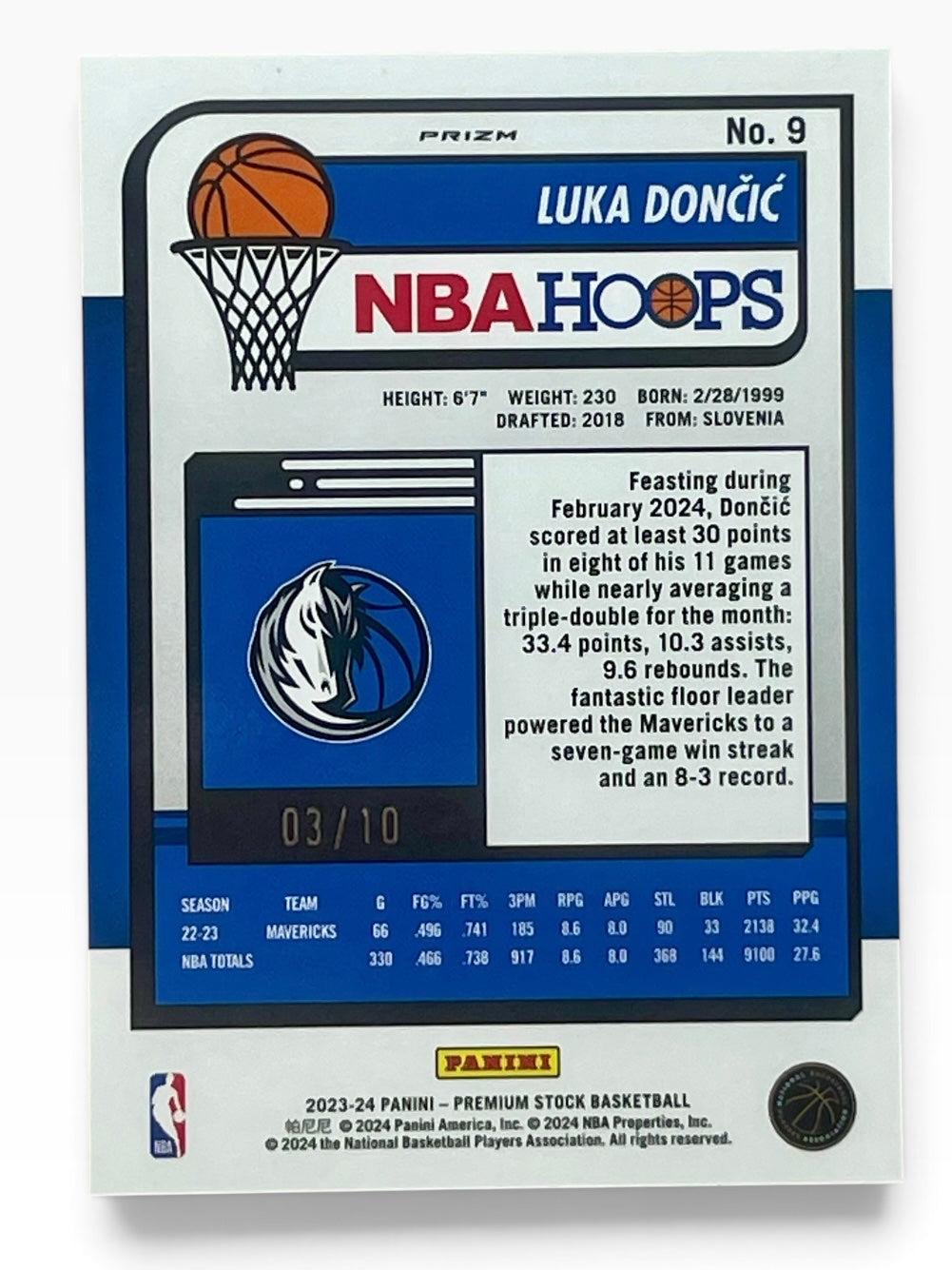 2024-25 Hoops Premium Stock Luka Doncic Disco Gold /10