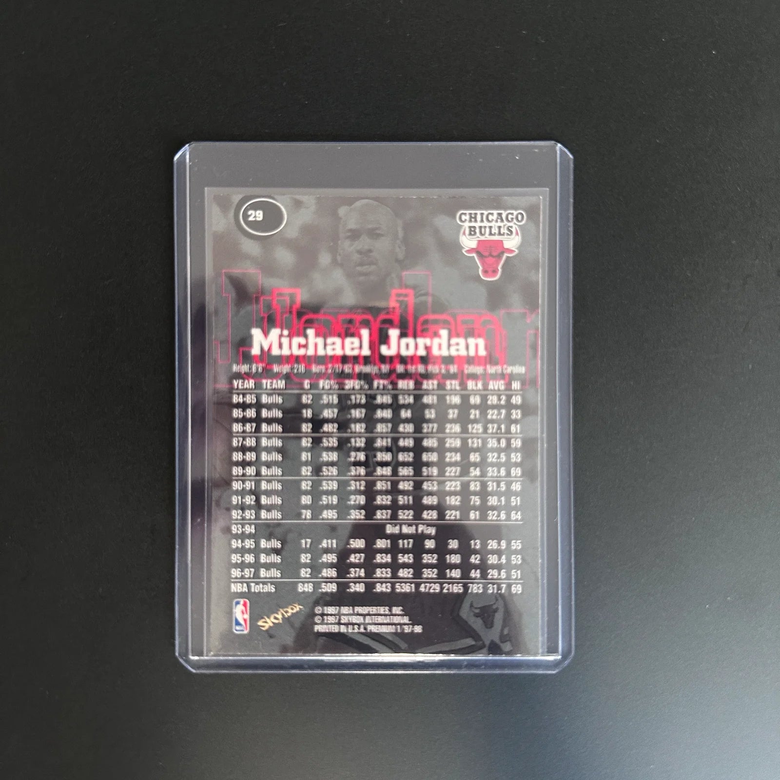 Michael Jordan  Premium Skybox 1997 Nba Card