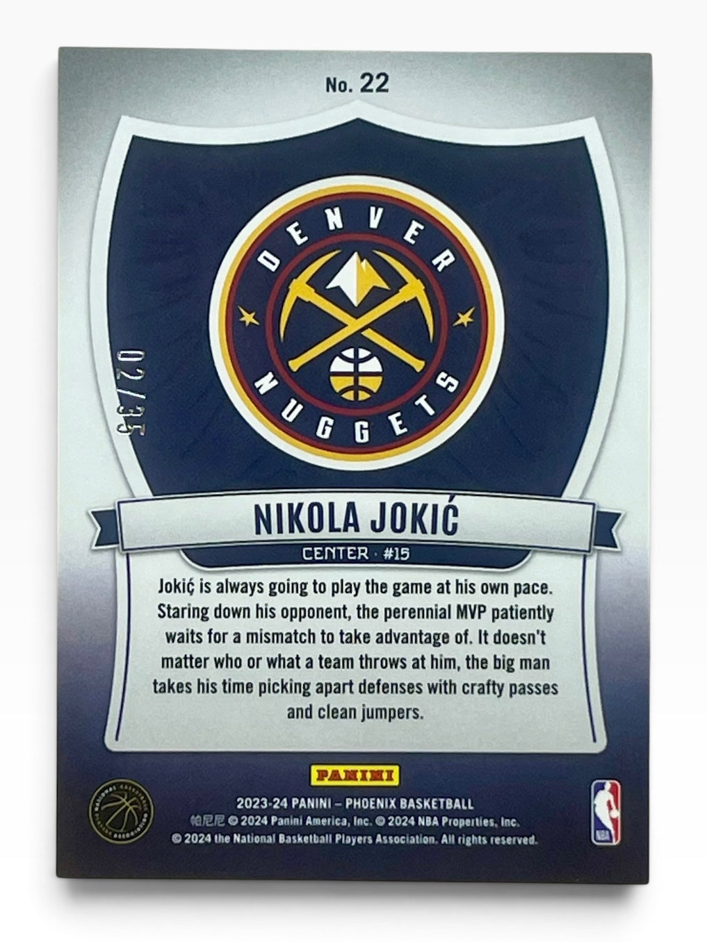 2023-24 Panini Phoenix Nikola Jokic Crusade Yellow /35