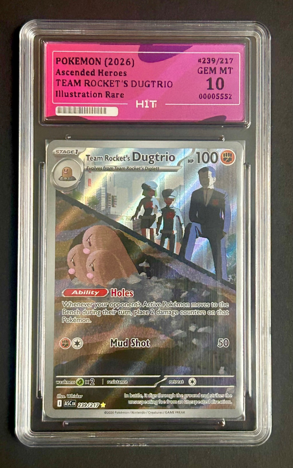 2026 TEAM ROCKET’S DUGTRIO  - Illustration Rare 239/217 (HIT Grade 10)