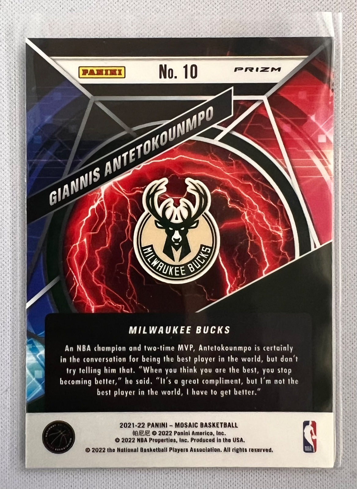 2021-22 Panini Mosaic - Overdrive Giannis Antetokounmpo #10