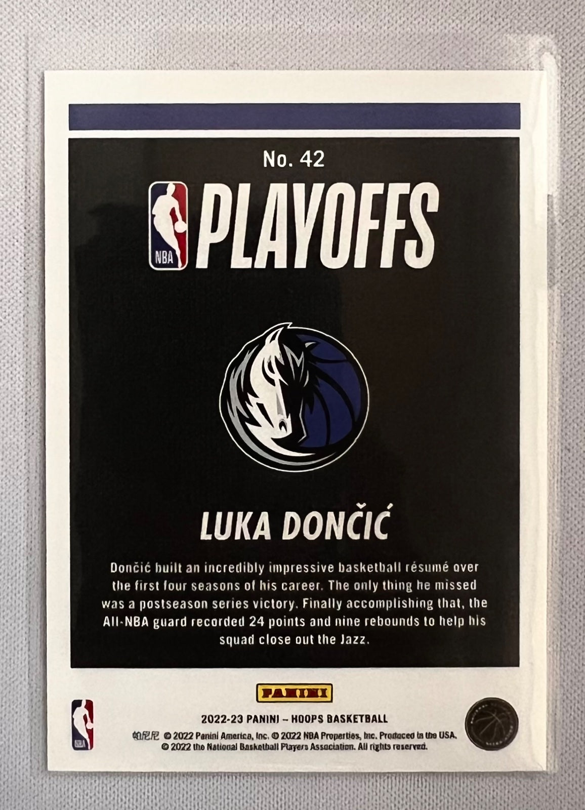 2022-23 NBA Hoops /2022 Luka Doncic #42 Road to the Finals First Print Rare SP