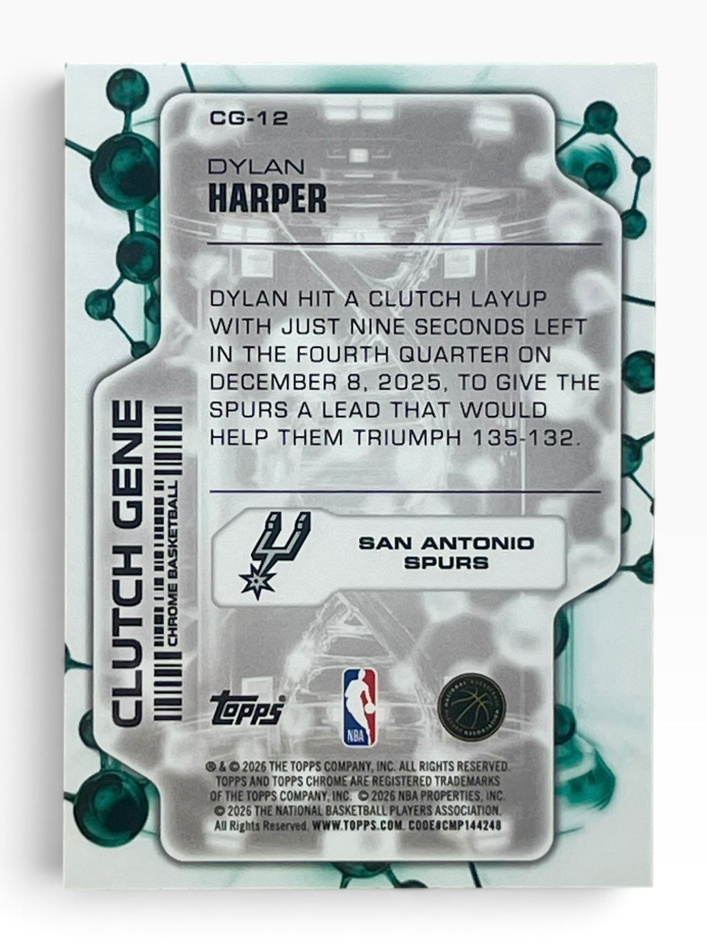 2025-26 Topps Chrome Update Dylan Harper Clutch Genes