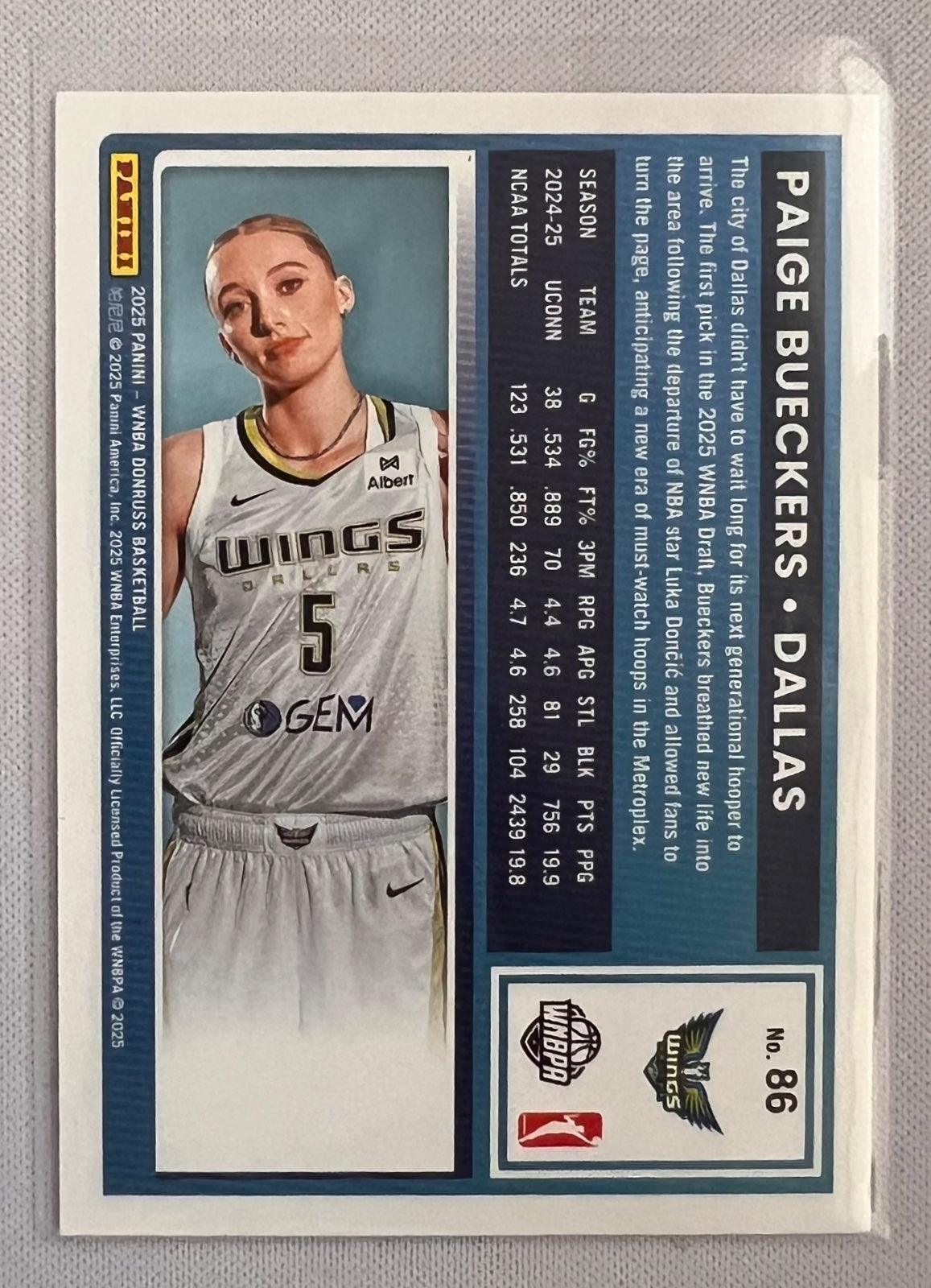 2025 Panini Donruss WNBA - Rated Rookie Paige Bueckers #86 (RC)