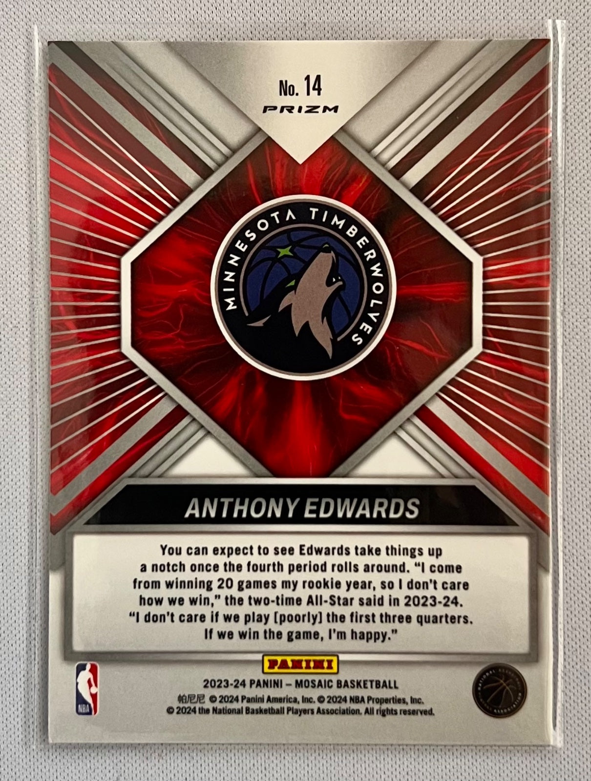 2023-24 Panini Mosaic - Overdrive Anthony Edwards #14 Timberwolves