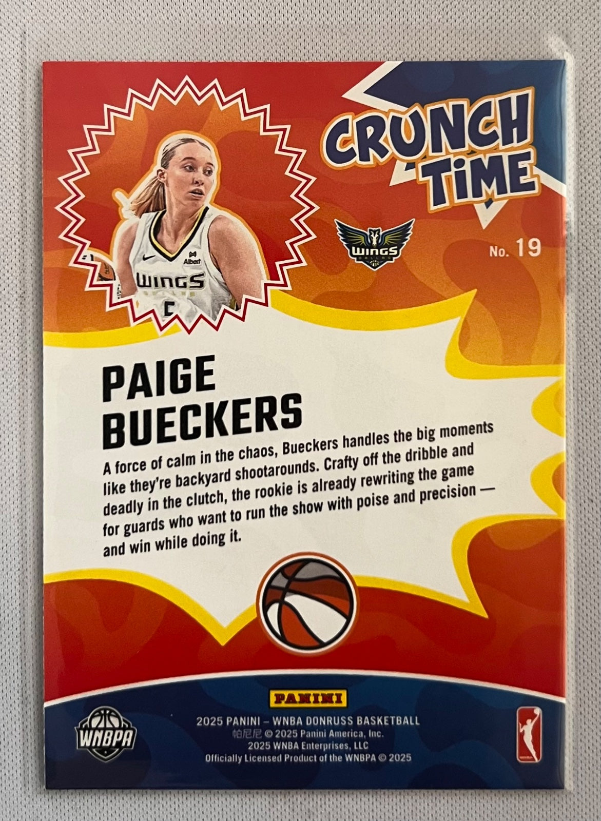 Panini Donruss WNBA 2025 Paige Bueckers Crunch Time Diamond RC Insert #19