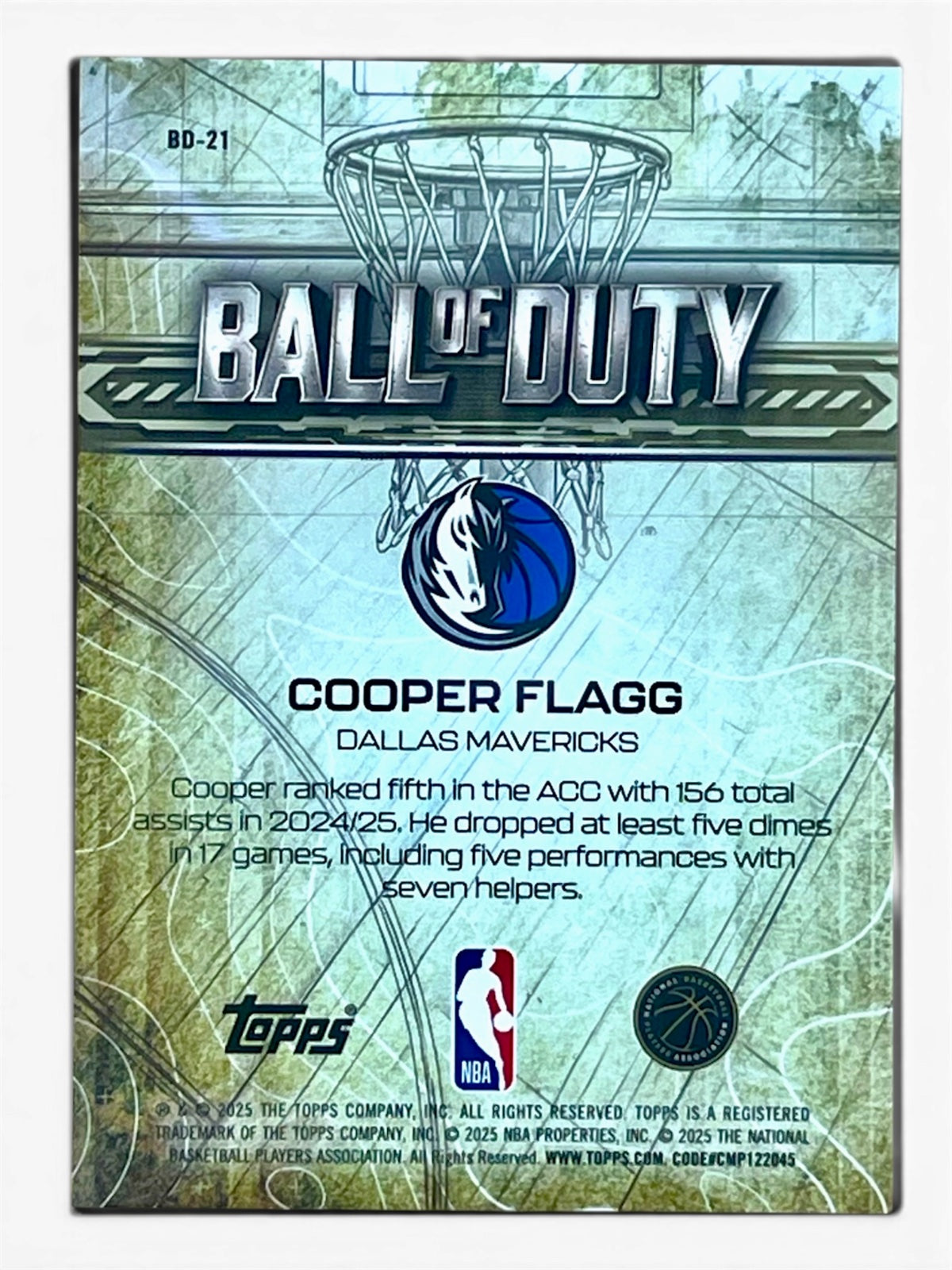 2025-26 Topps Chrome Cooper Flagg Ball of Duty