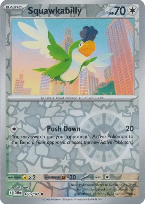 Squawkabilly 160/182 · Reverse Holofoil (Destined Rivals)