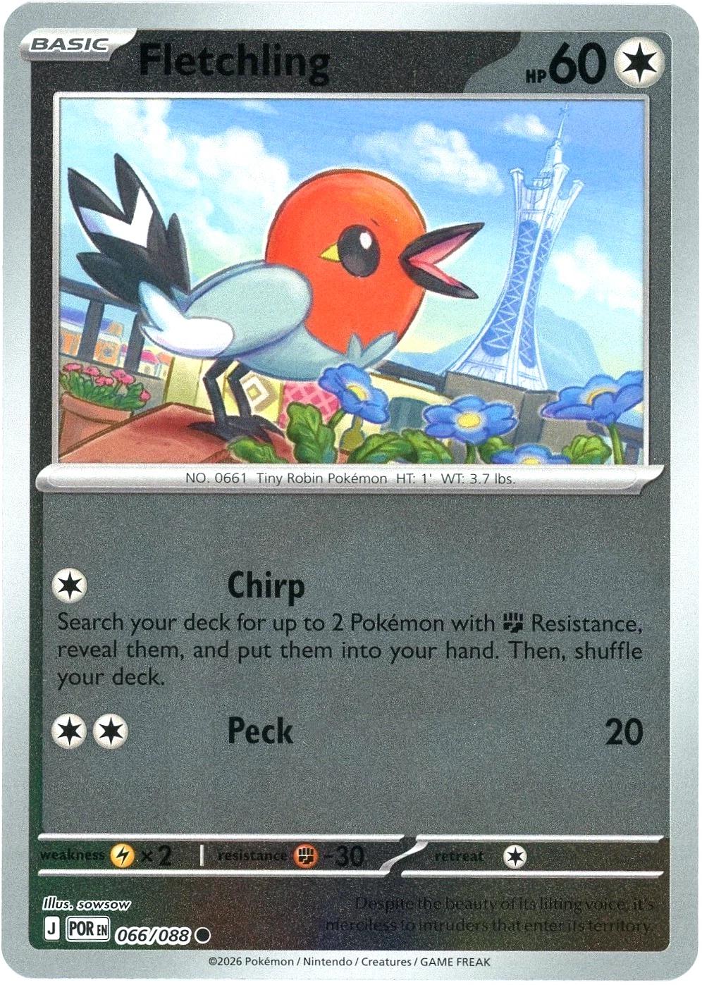 Fletchling 066/088 · Reverse Holofoil (Perfect Order)