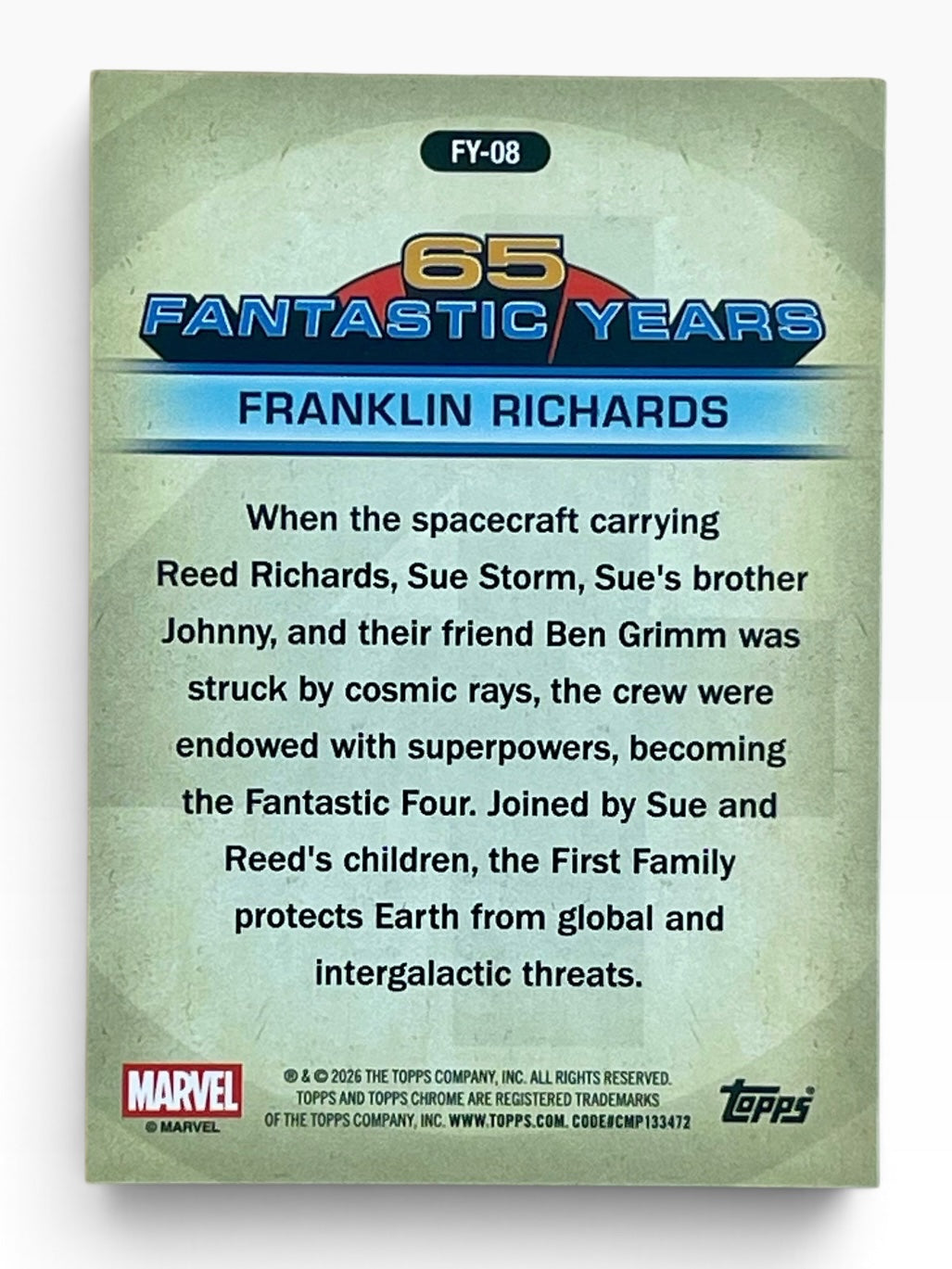2026 Topps Chrome Marvel Franklin Richards 65 Fantastic Years