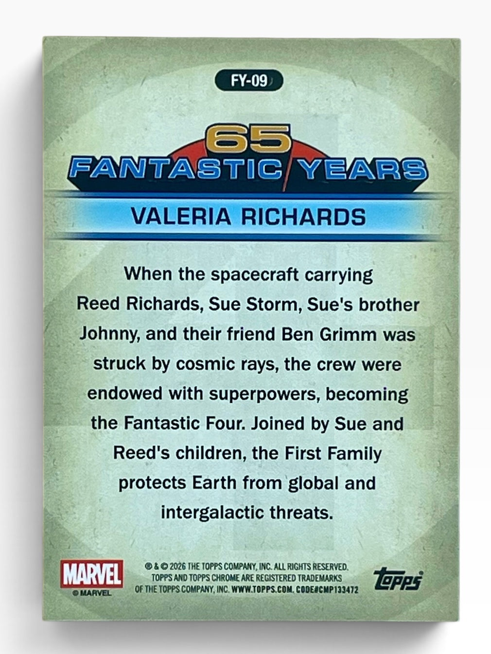 2026 Topps Chrome Marvel Valeria Richards 65 Fantastic Years