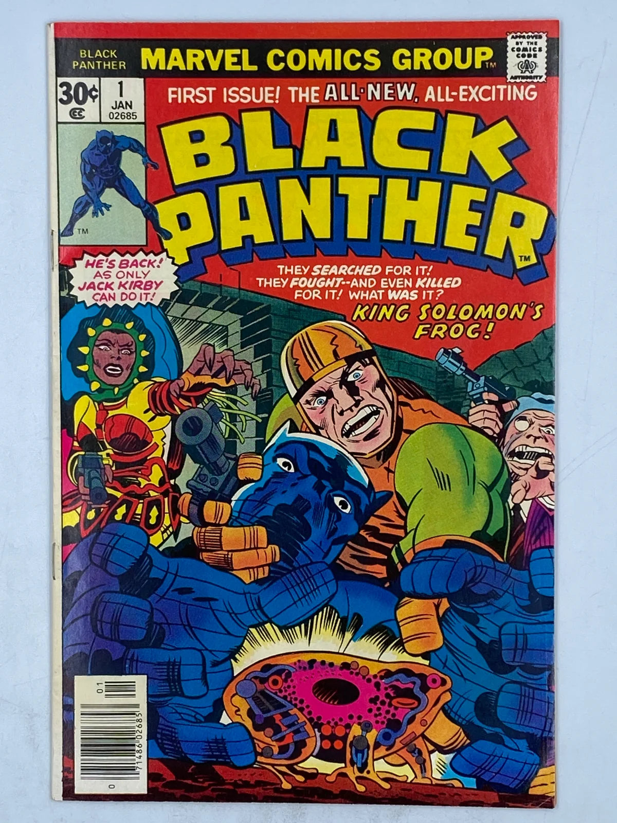 Black Panther #1 published by Marvel Comics in January 1976. ( first appearance of the mystery around "King Solomon's Frog" ) ( S/N 311 )