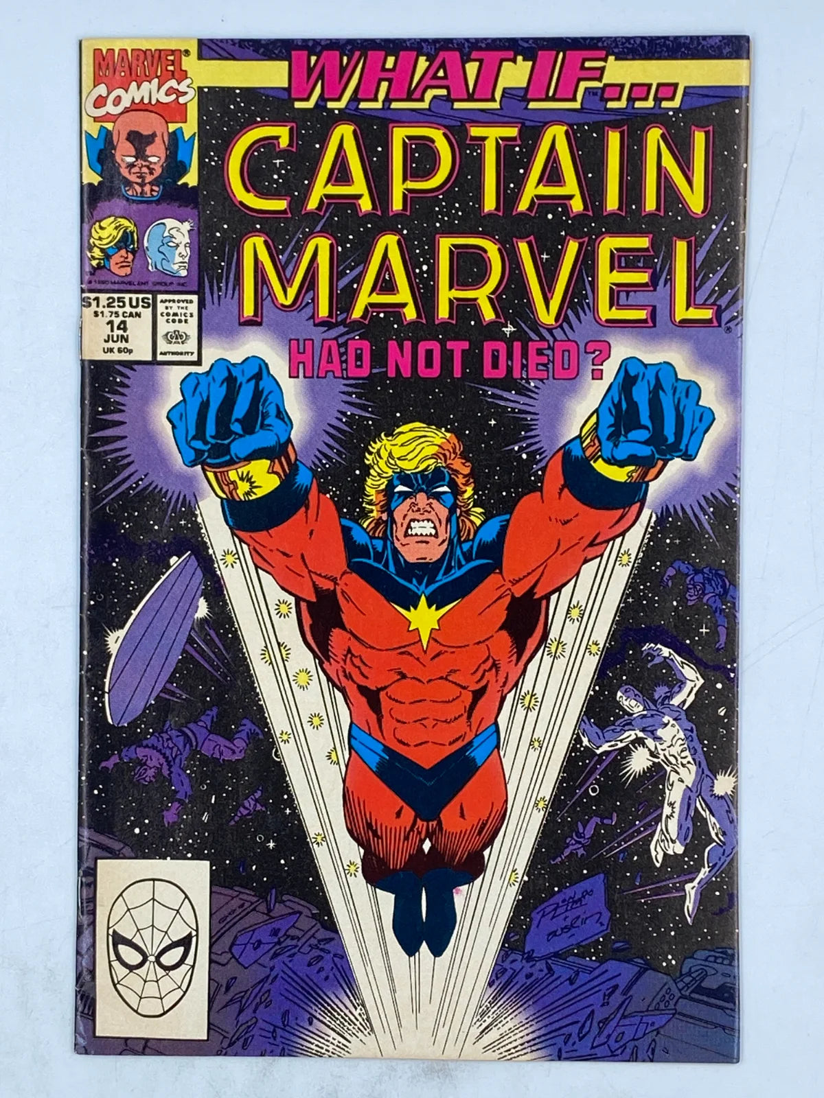 What If? Vol. 2 #14 ".. Captain Marvel Had Not Died?", published by Marvel Comics in June 1990.( S/N 318 )
