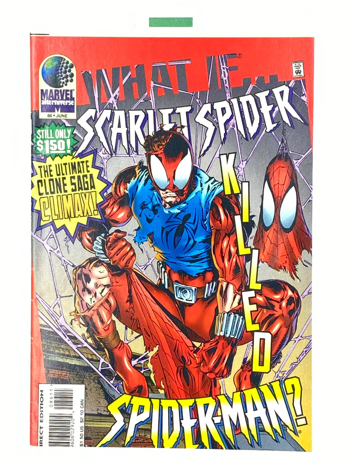 What If? (Vol. 2) #86  "the Scarlet Spider Killed Spider-Man?" published by Marvel Comics in June 1996, ( S/N 327 )