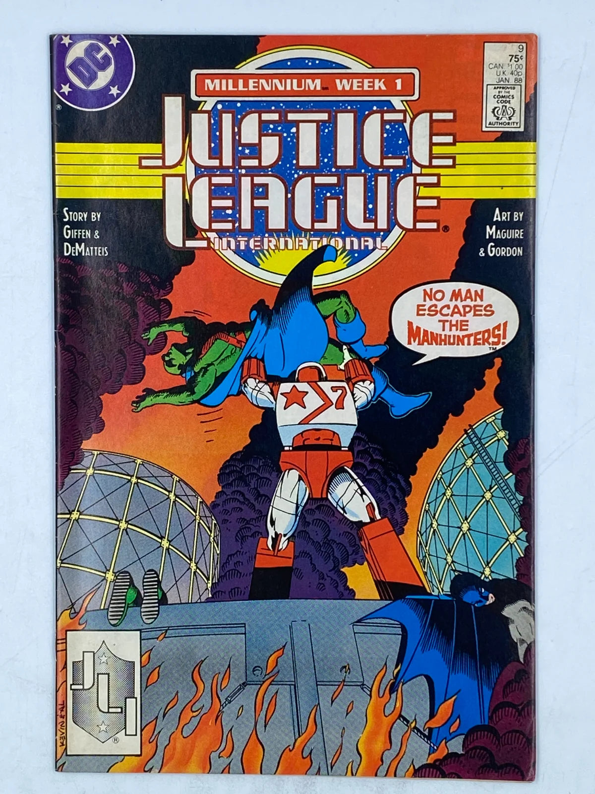 Justice League International #9 published by DC Comics in January 1988 ( S/N 330 )