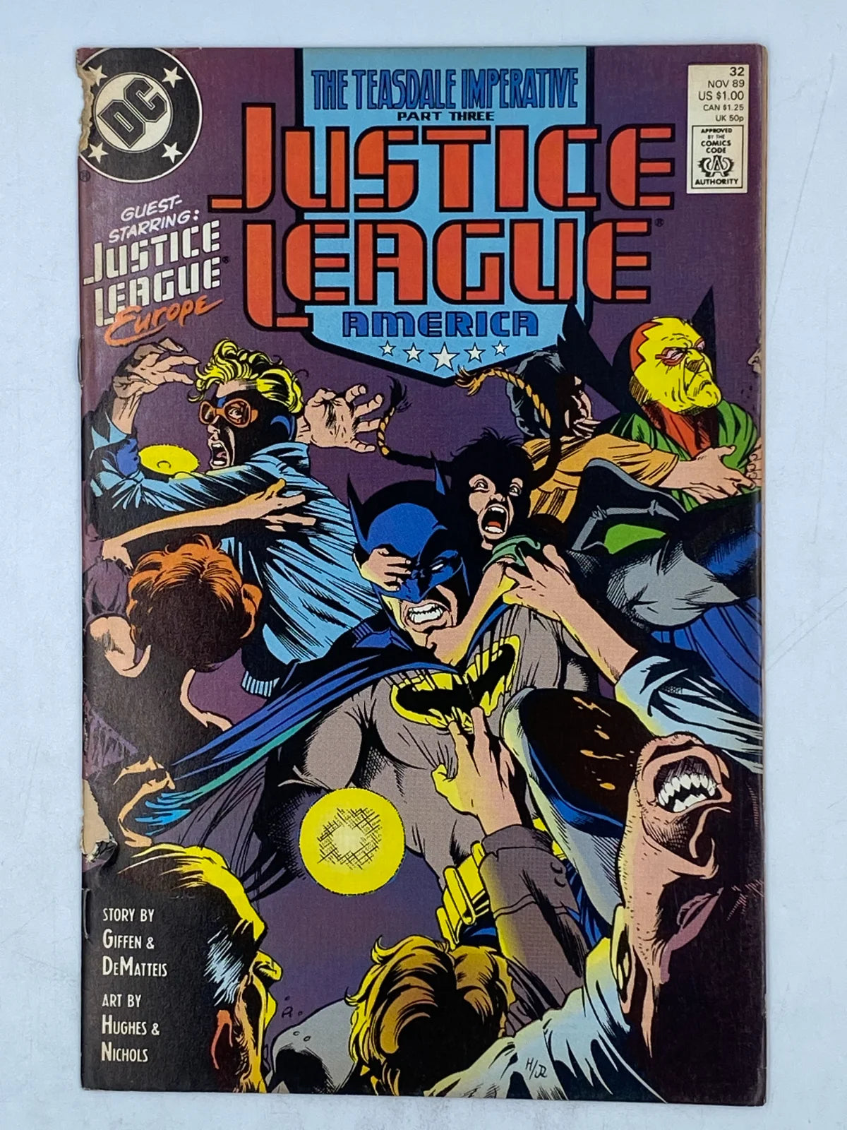 Justice League America Vol. 2  #32, published by DC Comics in November 1989. ( S/N 331 )
