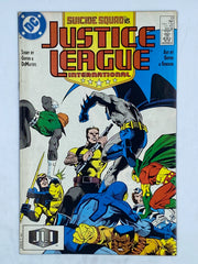 Justice League International #13, "Collision Course" published by DC Comics in May 1988 ( S/N 332 )