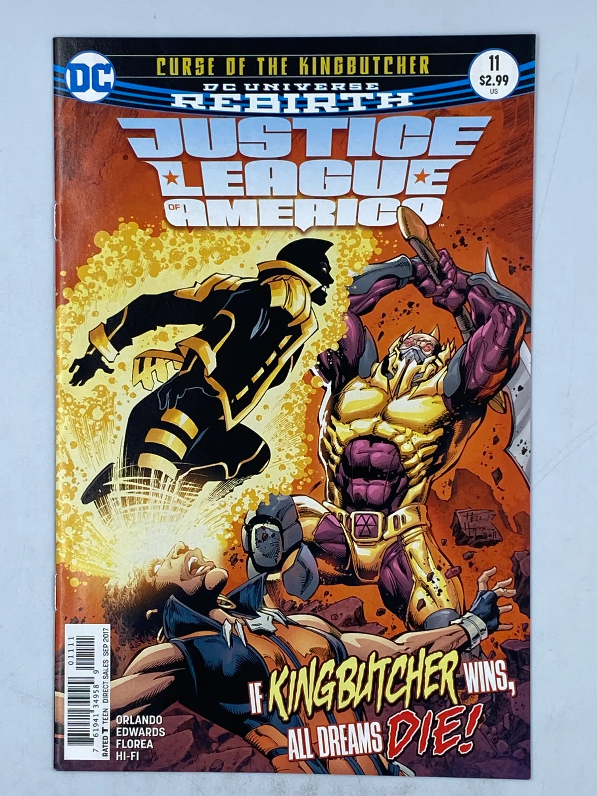Justice League of America Vol. 5 #11 from the DC Rebirth series, published in September 2017. ( S/N 349 )