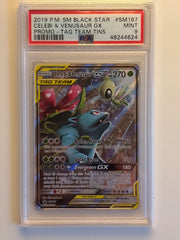 Celebi & Venusaur GX SM167 (Sun & Moon Promo) — PSA 9