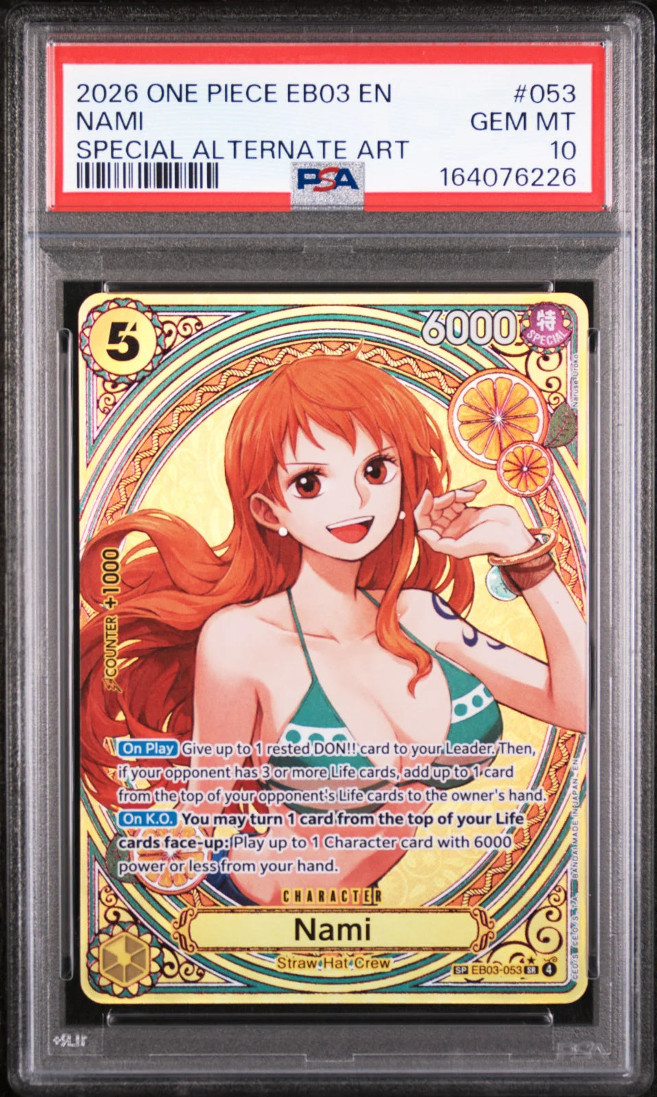 Nami (SP) EB03-053 (Extra Booster: One Piece Heroine's Edition) — PSA 10