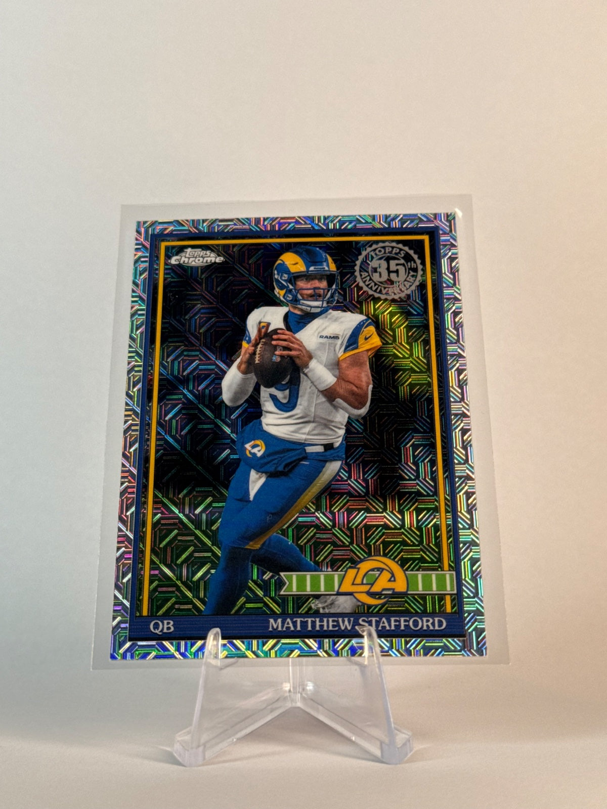 2026 Topps Matthew Stafford #91TC-22 1991 Chrome Silver Pack Mojo Rams