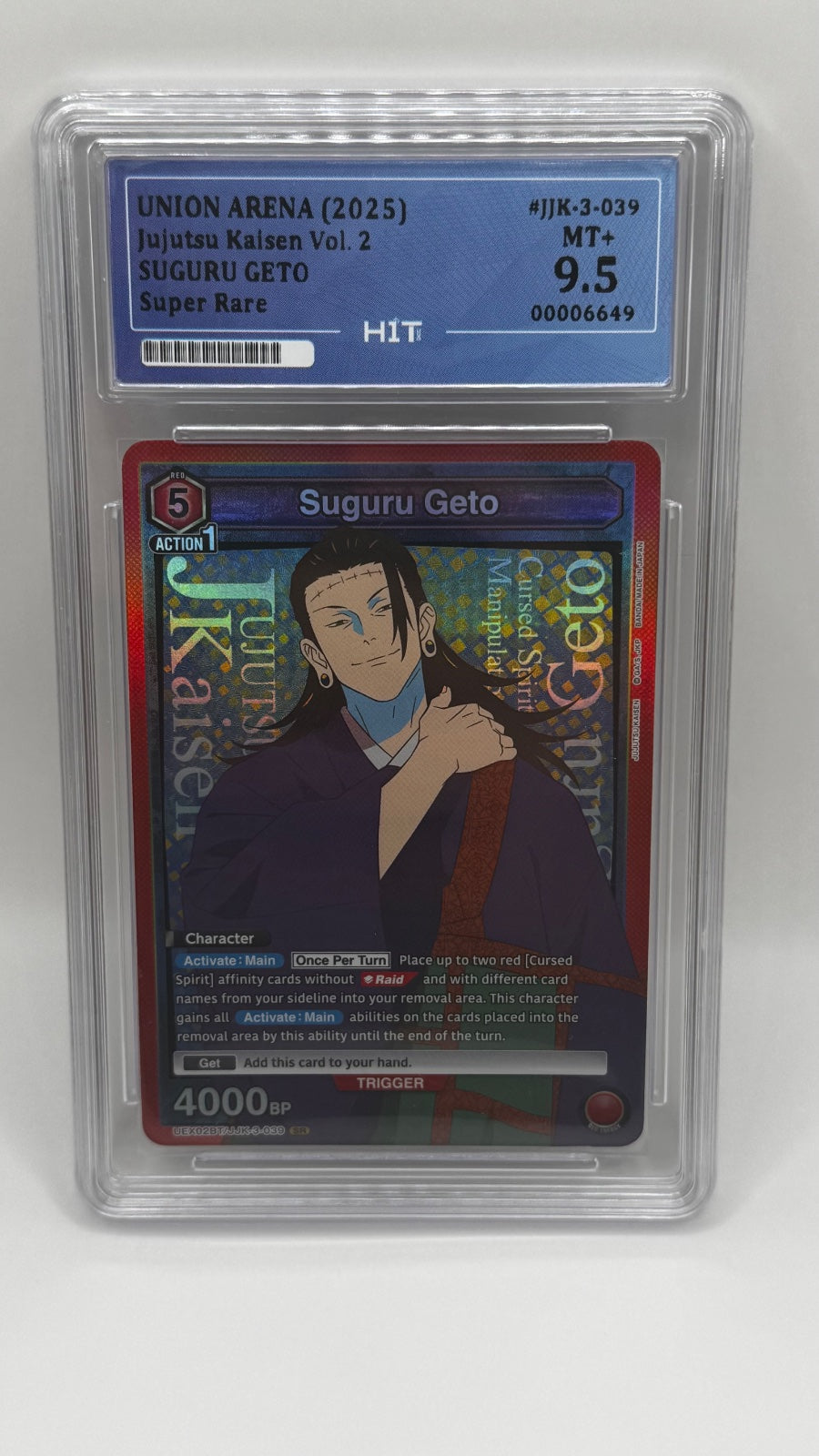 HIT 9.5 MT+ UNION ARENA (2025) Jujutsu Kaisen Vol. 2 SUGURU GETO Super Rare
