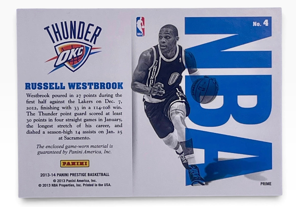 2013-14 Panini Prestige Russell Westbrook NBA Materials /20