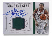 2014-15 Panini National Treasure Giannis Antetokounmpo NBA Game Gear Signature /75