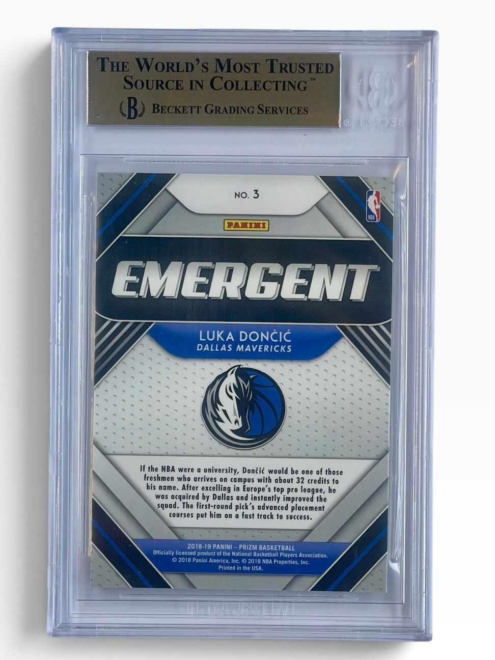 2018-19 Panini Prizm Luka Doncic Emergent BGS 10