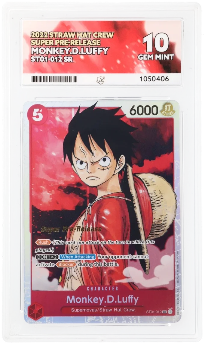 Monkey.D.Luffy (012) ST01-012 (Super Pre-Release Starter Deck 1: Straw Hat Crew) — PSA 10