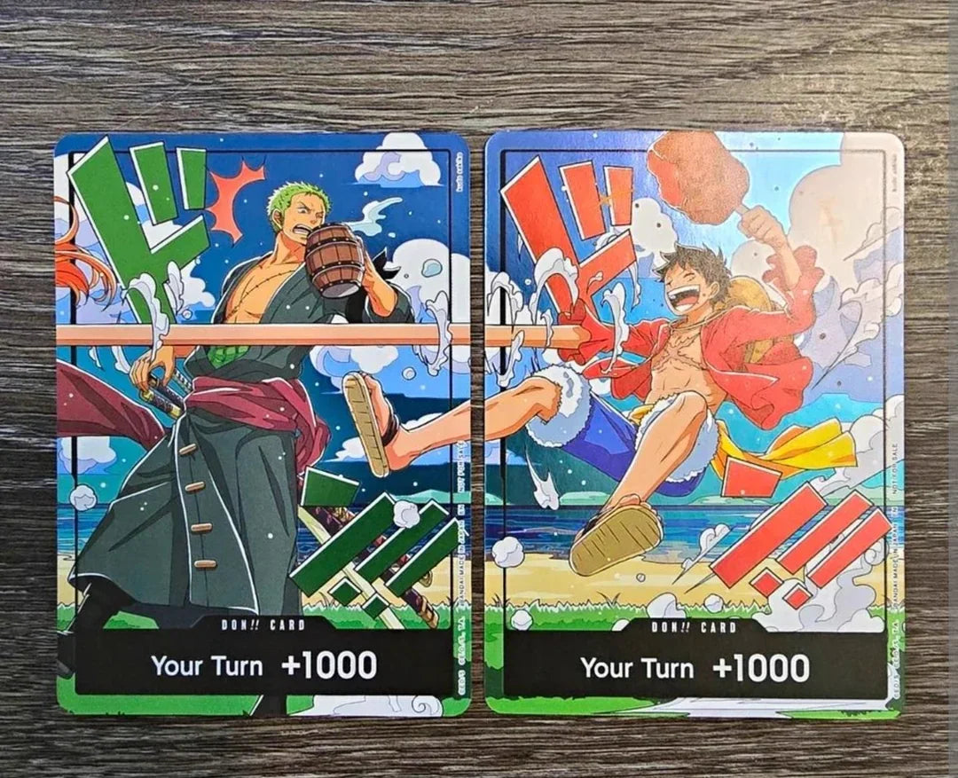One Piece Luffy Zoro Connecting DON Card Set 4th Anniversary Promo Foil OP17 ENGLISH SEALED