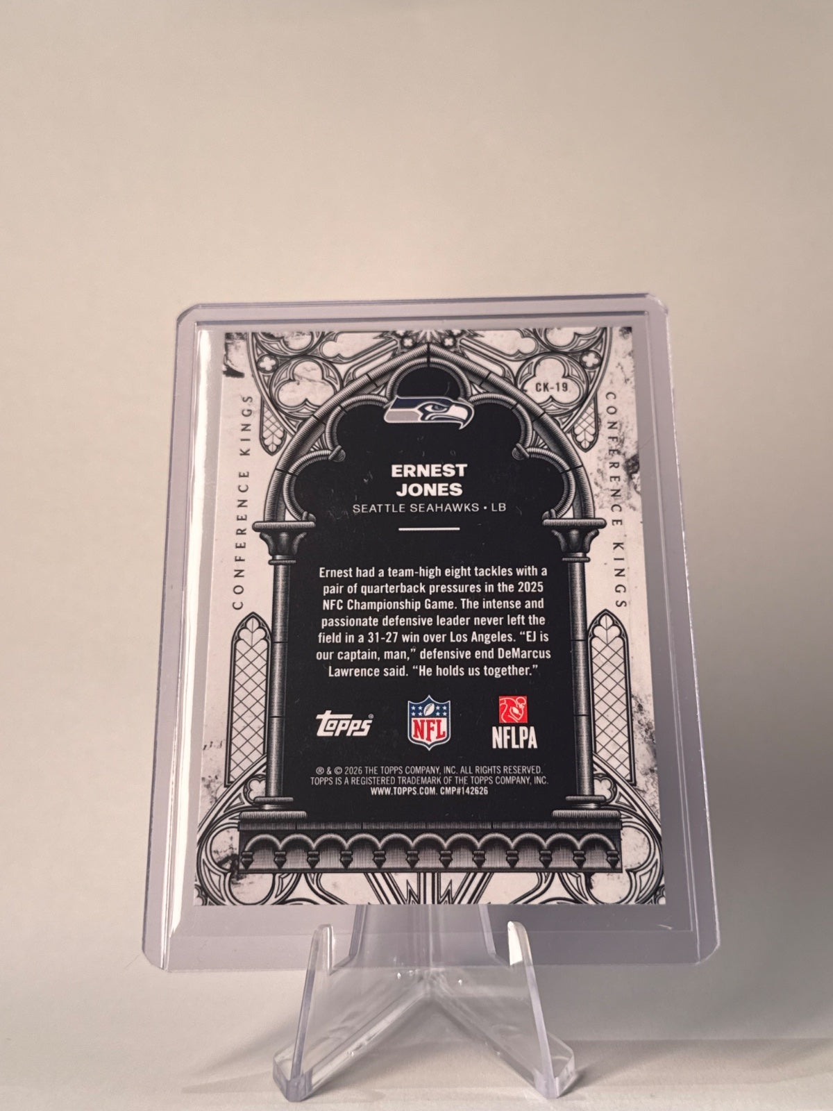 2026 Topps Flagship Ernest Jones #CK-19 Conference Kings SP Seattle Seahawks