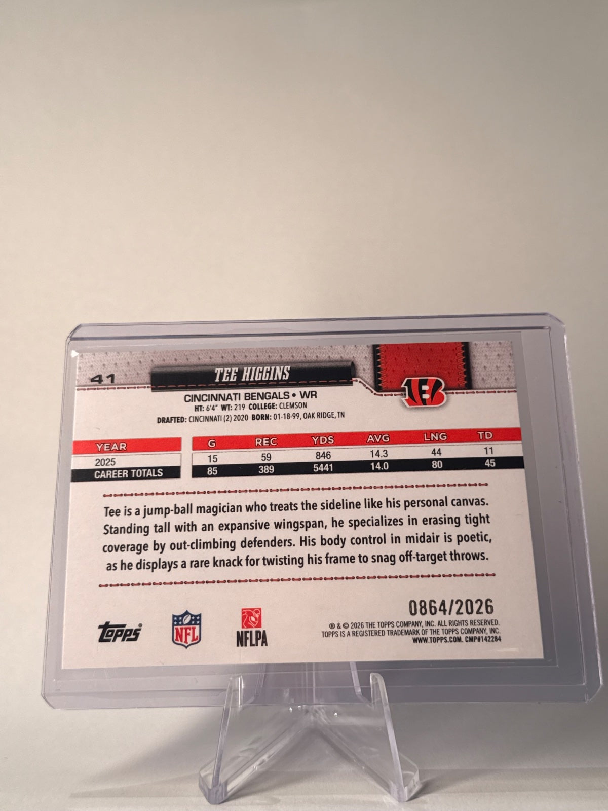 2026 Topps Flagship Tee Higgins Gold /2026 #41 Bengals 0864/2026